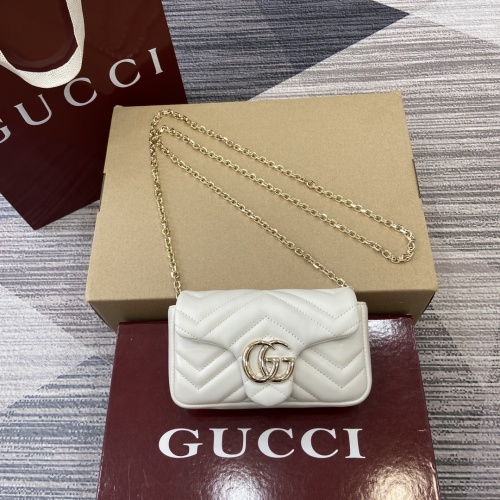 Gucci Marmont Mini Bag,white Leather with Double G Hardware and Chain Strap 1 Gucci Marmont Mini Bag,white Leather with Double G Hardware and Chain Strap