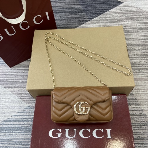 Gucci Marmont Mini Bag, Brown Leather with Double G Hardware