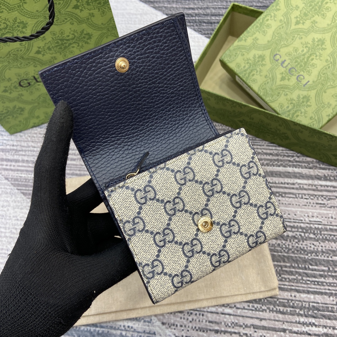 Gucci Ophidia GG Tri-Fold Wallet Leather Blue/Beige, 598587, 12 x 10 x 3 cm 7 i1748688803 2330 0