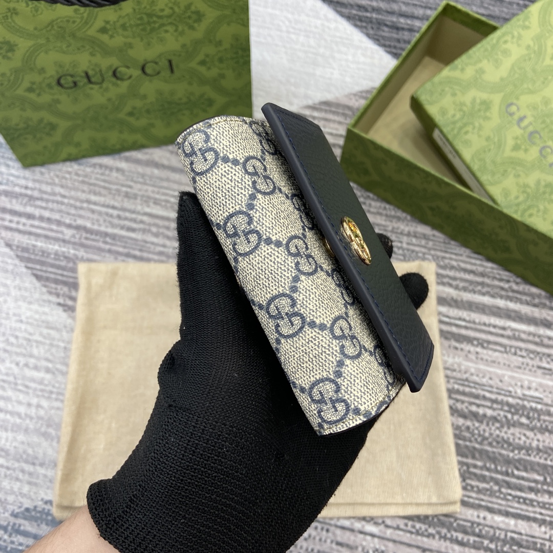 Gucci Ophidia GG Tri-Fold Wallet Leather Blue/Beige, 598587, 12 x 10 x 3 cm 5 i1748688803 5057 0