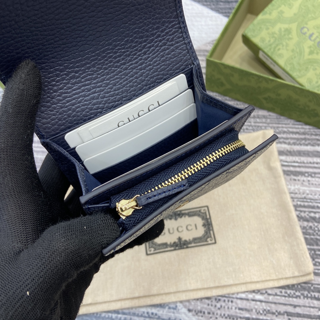 Gucci Ophidia GG Tri-Fold Wallet Leather Blue/Beige, 598587, 12 x 10 x 3 cm 9 i1748688803 5397 0