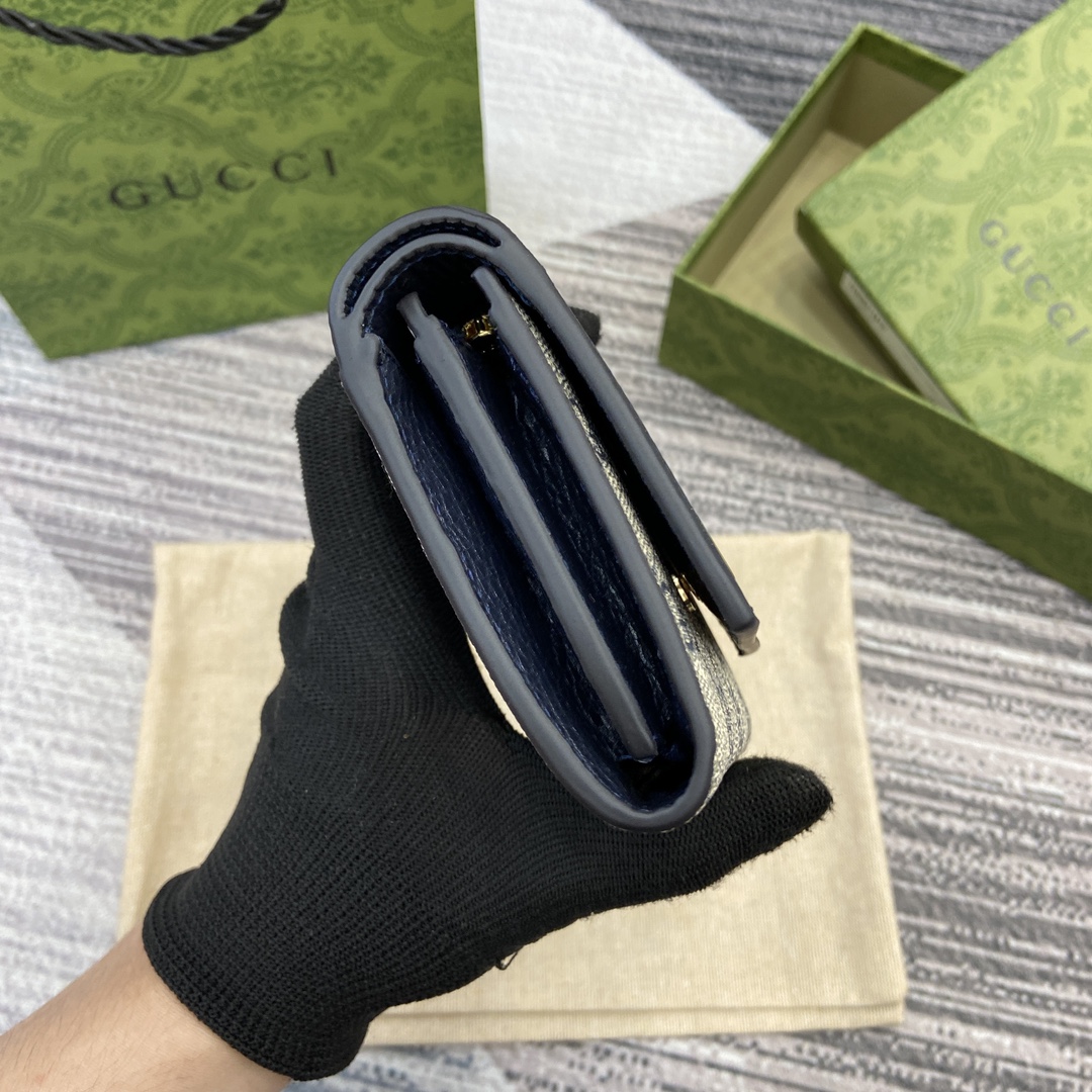 Gucci Ophidia GG Tri-Fold Wallet Leather Blue/Beige, 598587, 12 x 10 x 3 cm 4 i1748688803 7171 0