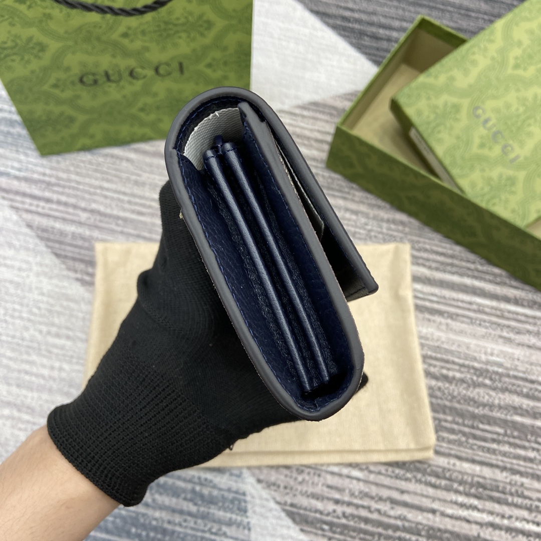 Gucci GG Marmont Continental Wallet in Blue Leather and Canvas 3 i1748688820 2421 0