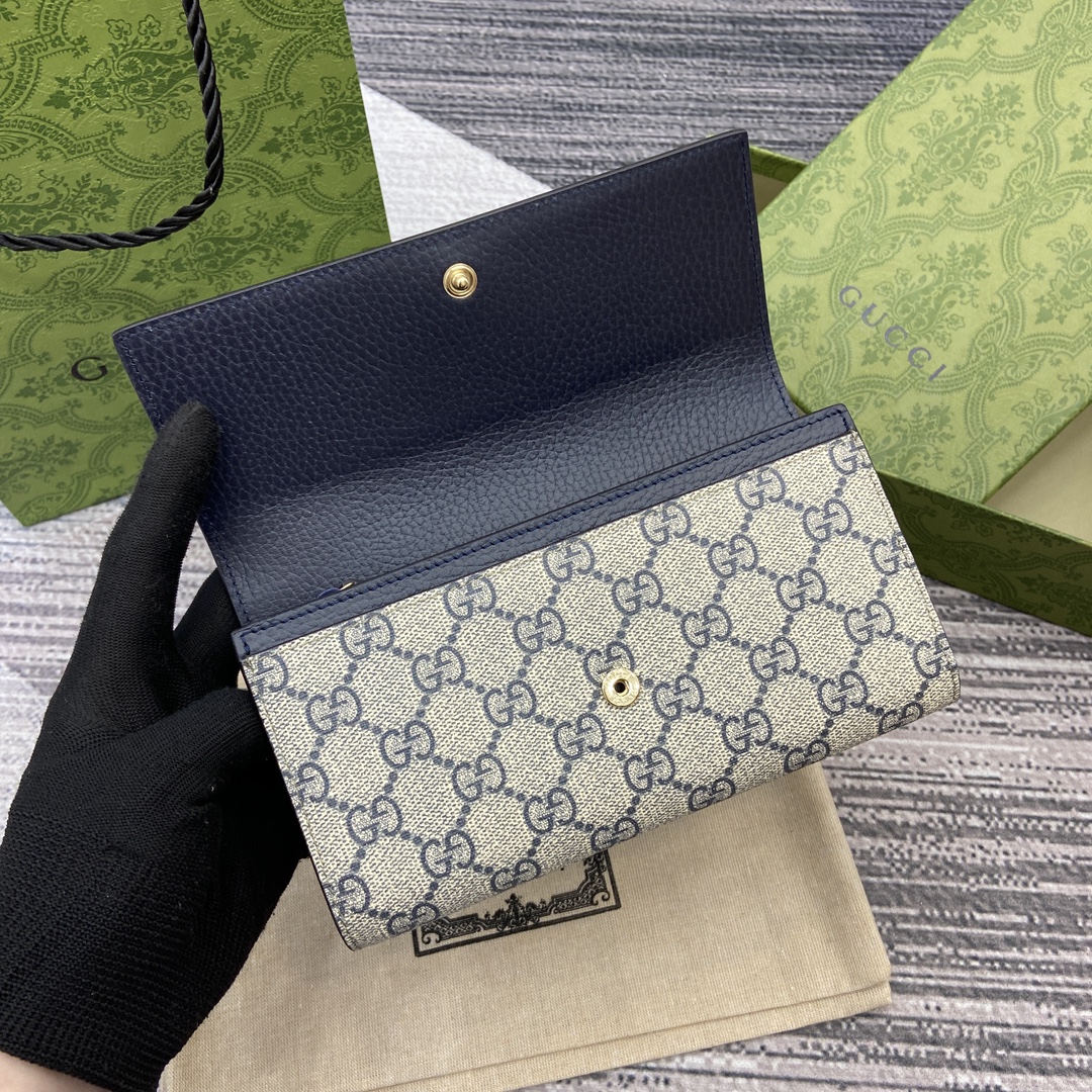 Gucci GG Marmont Continental Wallet in Blue Leather and Canvas 7 i1748688820 5804 0