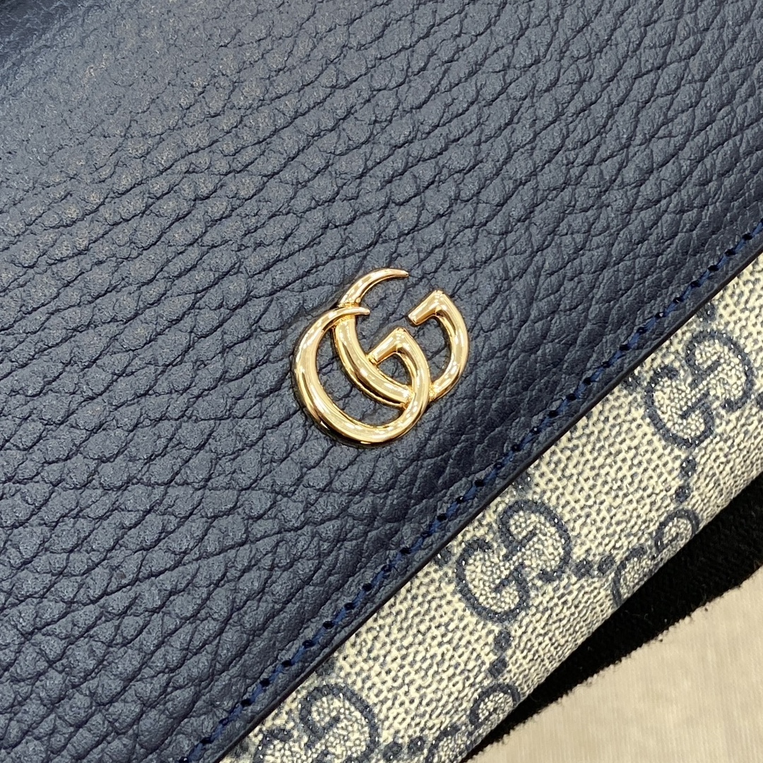 Gucci GG Marmont Continental Wallet in Blue Leather and Canvas 6 i1748688820 6249 0