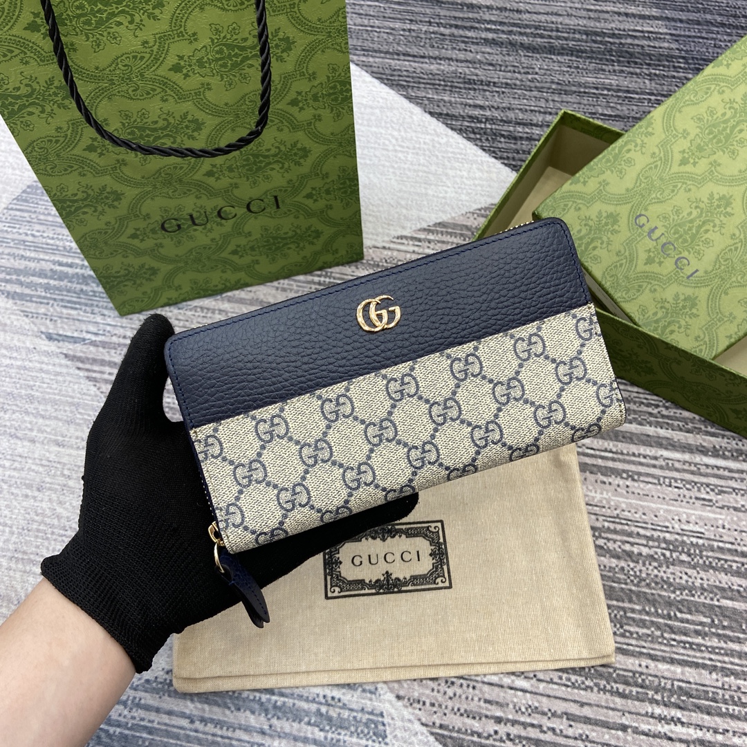 Gucci Marmont Blue Supreme Canvas Wallet with Double G Hardware 1 i1748688839 6010 0