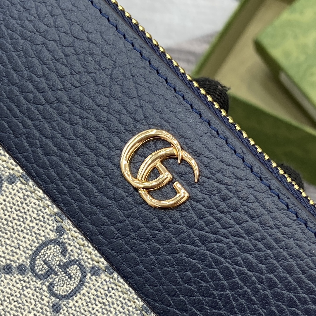 Gucci Marmont Blue Supreme Canvas Wallet with Double G Hardware 7 i1748688839 982 0
