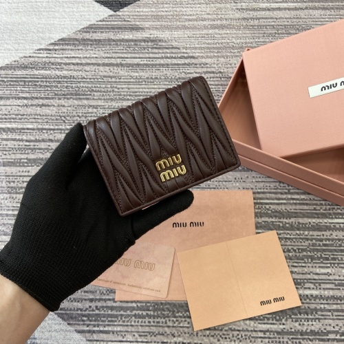 Miu Miu Pocket Wallet in Heather Wood Lambskin Leather 1 Miu Miu Pocket Wallet in Heather Wood Lambskin Leather