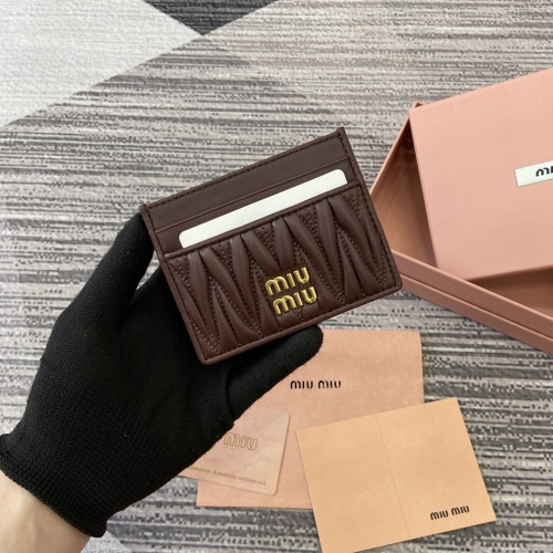 Miu Miu Leather Card Holder - Compact & Stylish, Heather Wood Color 1 Miu Miu Leather Card Holder - Compact & Stylish, Heather Wood Color