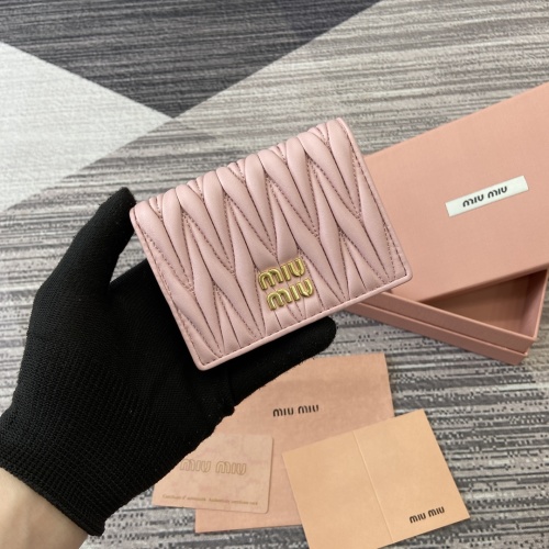 Miu Miu Pocket Wallet Lambskin Leather Small Card Holder - Rose