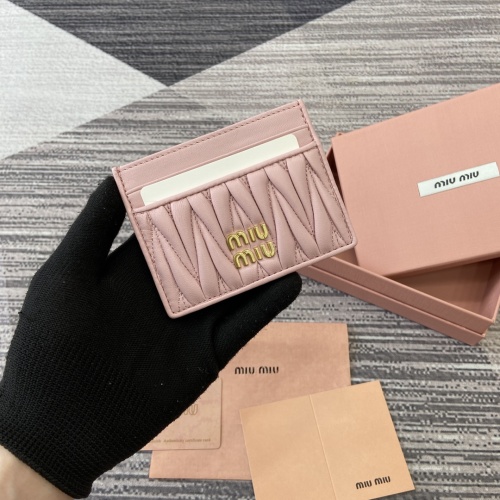 Miu Miu Lambskin Leather Card Holder Pale Pink with Gift Box