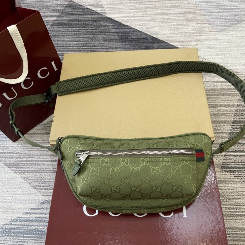 Gucci Canvas Belt Bag with Green and Red Webbing Detail, 34cm, For Women 1 Gucci Canvas Belt Bag with Green and Red Webbing Detail, 34cm, For Women