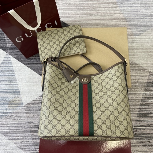 Gucci Ophidia Beige & Brown Canvas Shoulder Bag With Double G Detail 1 Gucci Ophidia Beige & Brown Canvas Shoulder Bag With Double G Detail