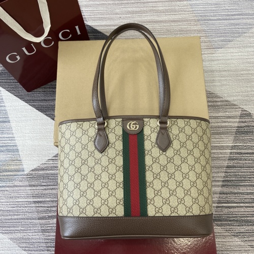 Gucci Ophidia GG Tote Bag, Beige/Brown PVC, 31cm - Iconic Design & Function