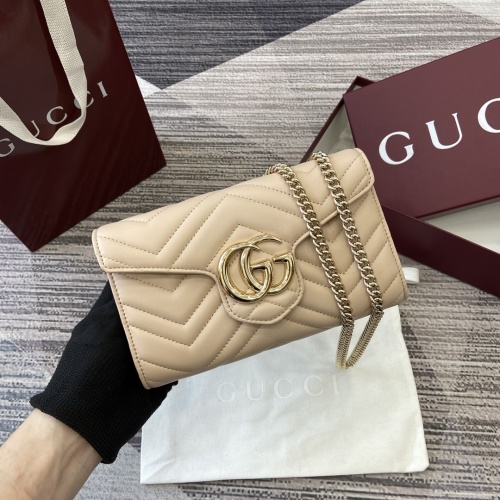 Gucci Marmont Quilted Leather Chain Wallet - Light Pink, 20 x 12 x 4 cm 1 Gucci Marmont Quilted Leather Chain Wallet - Light Pink, 20 x 12 x 4 cm