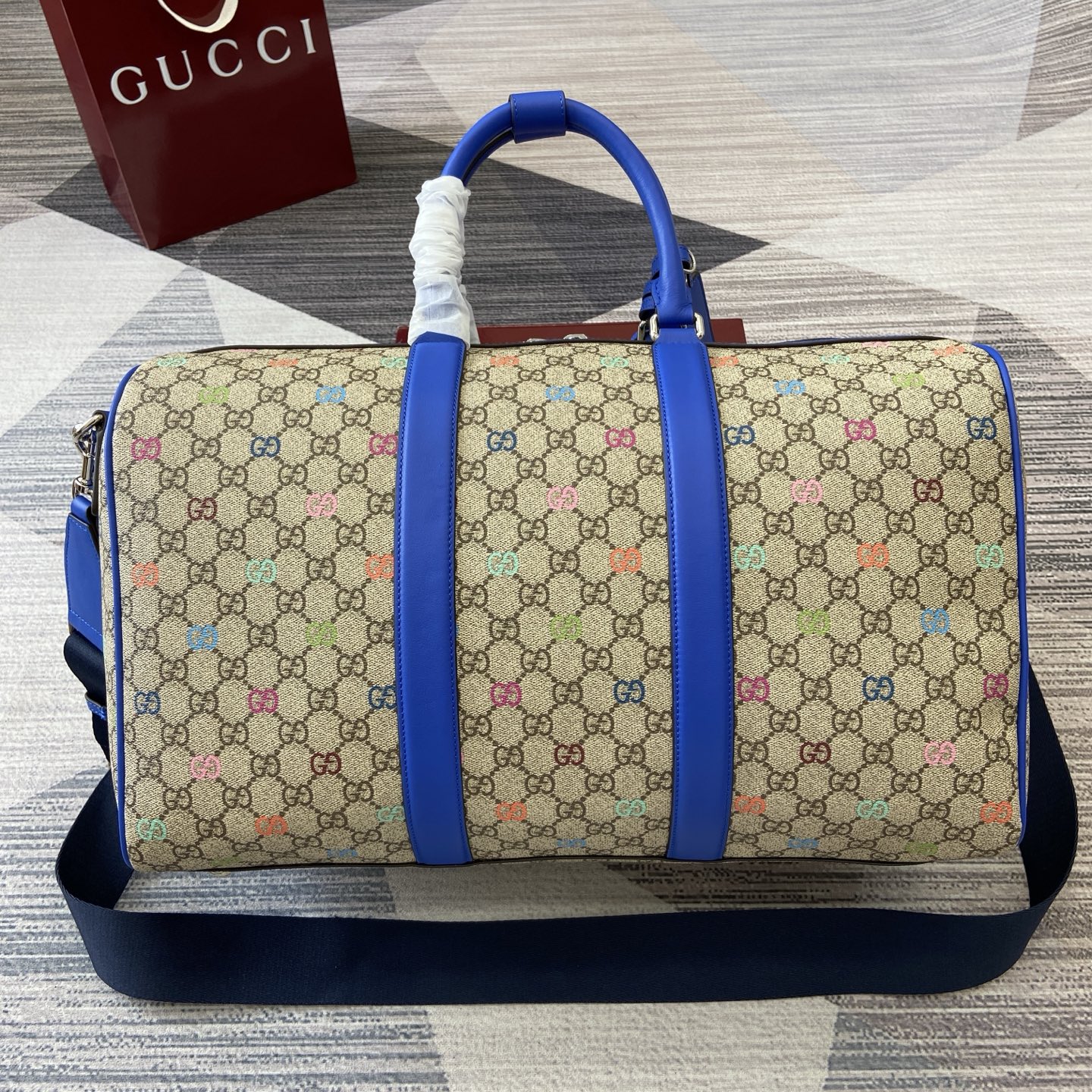 Gucci Beige/Brown Monogram Multicolor Print Duffle Bag, 45cm x 30cm x 24.5cm 3 i1752561896314 3096 0 1