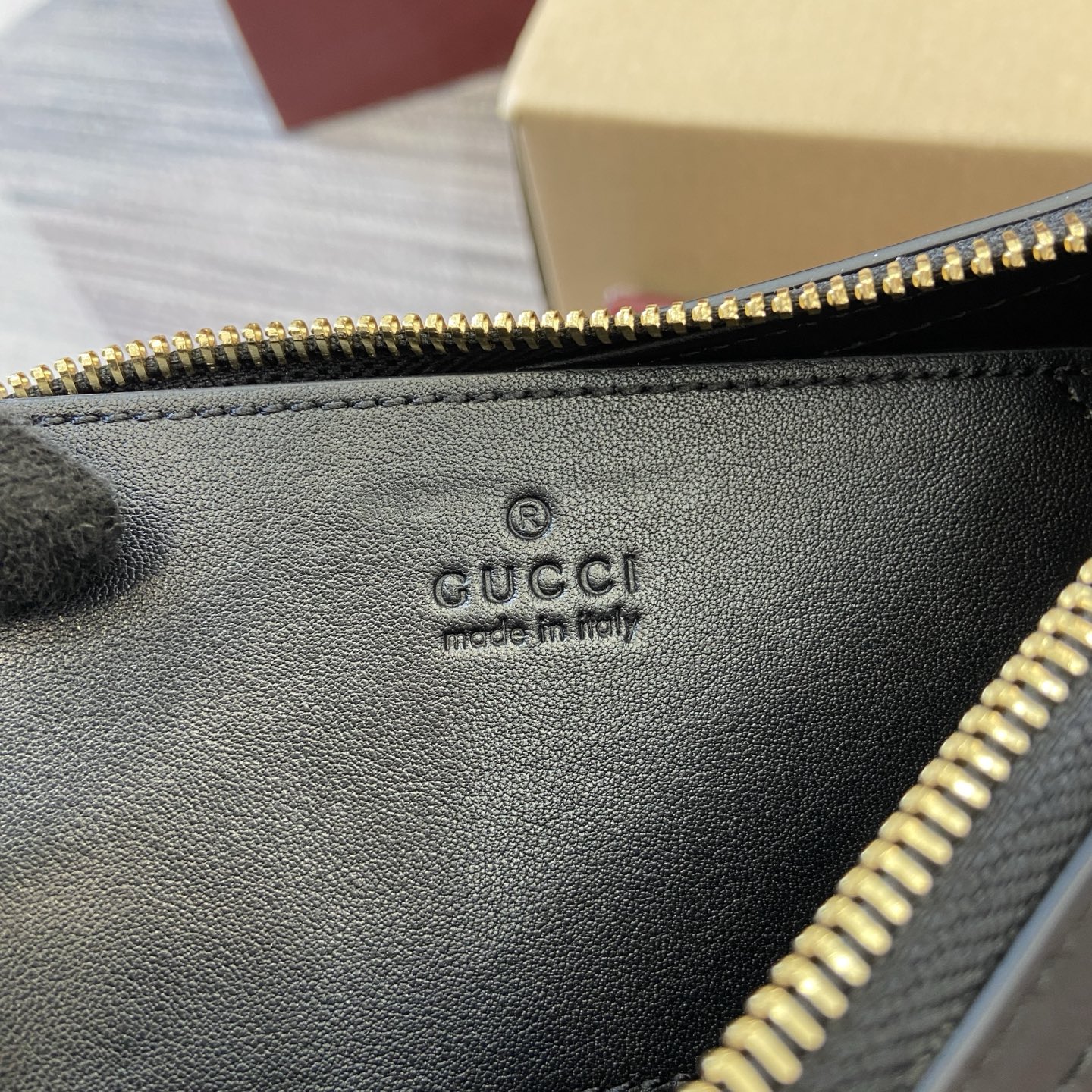 Gucci Emblem Embossed Leather Shoulder Bag, 22cm, Black 11 i1753426823334 3737 0 10