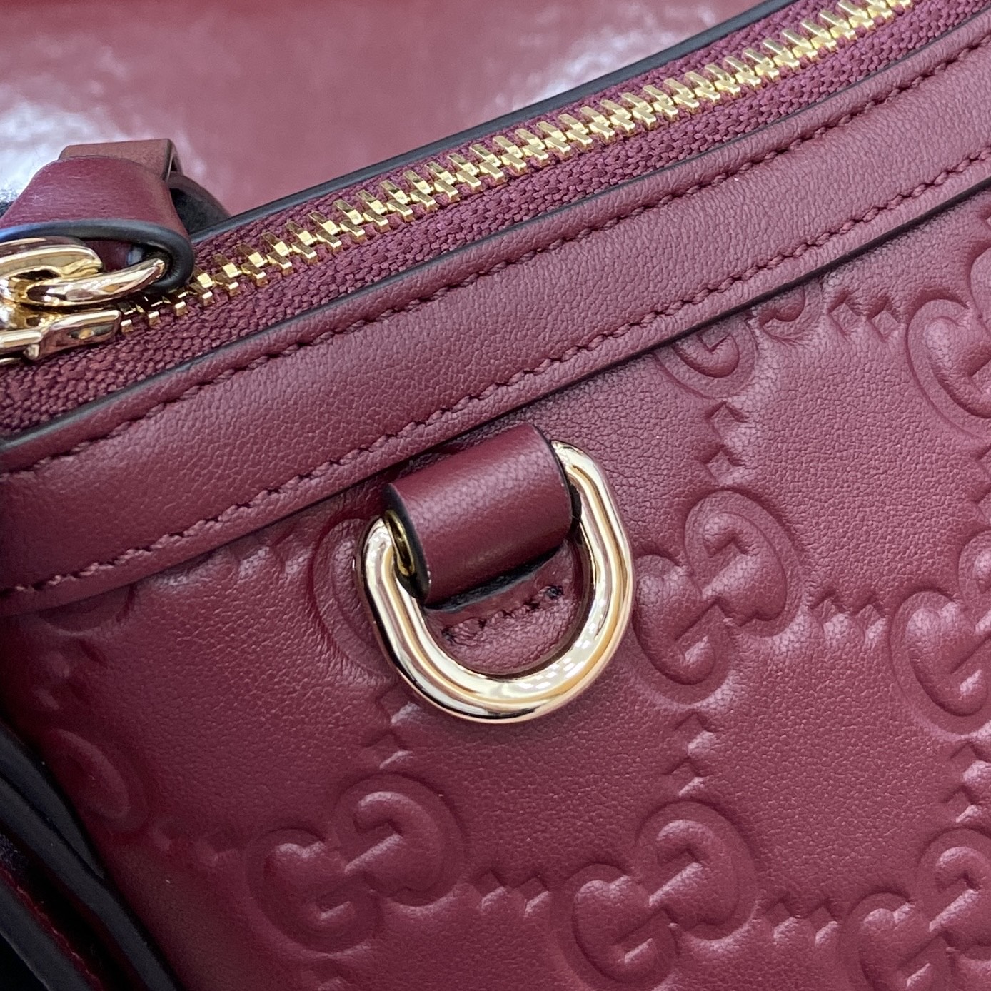 Gucci Emblem Embossed Leather Shoulder Bag, Ancorra Red 6 i1753426836619 5498 0 5