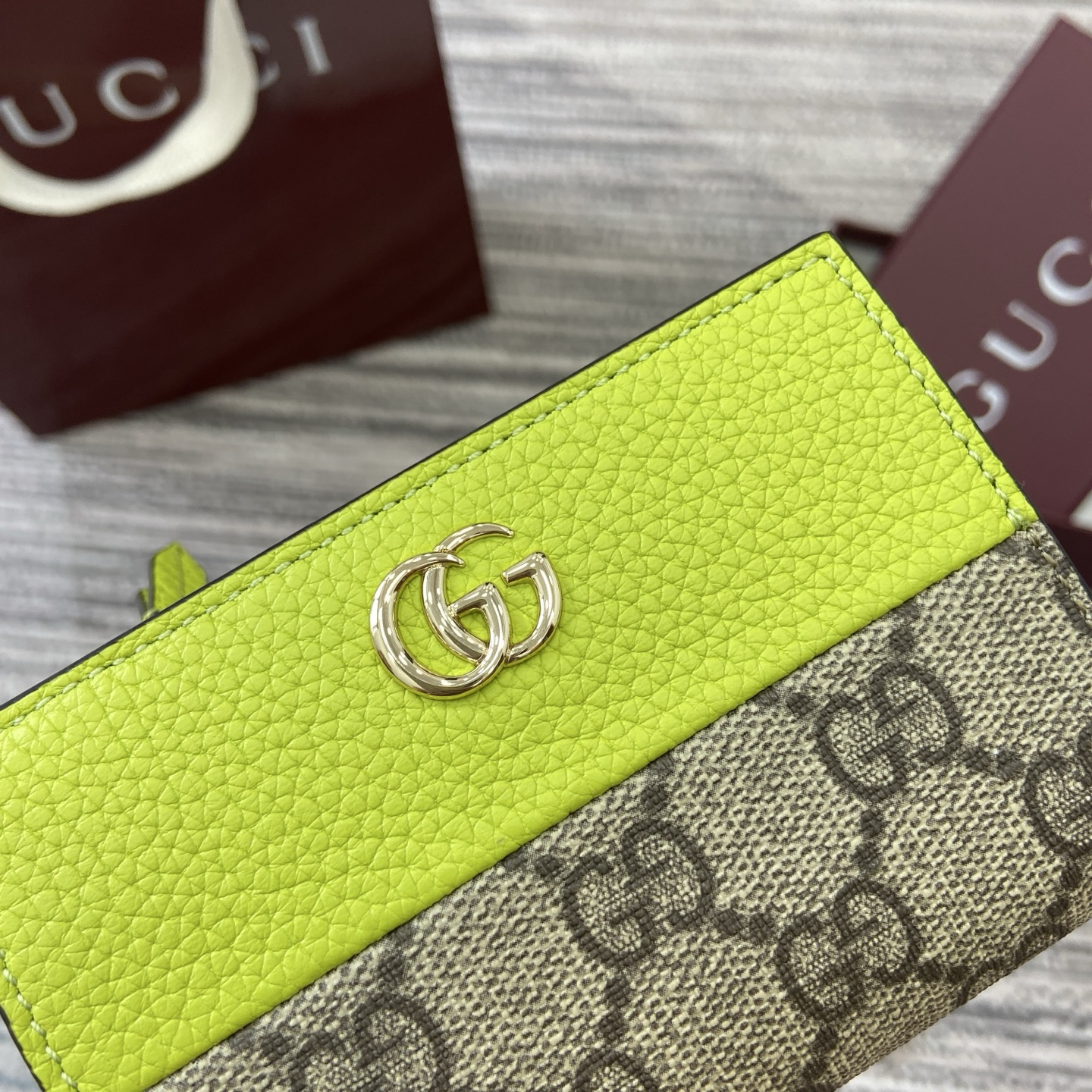 Gucci Marmont Beige and Green Supreme Canvas Card Case Wallet 8 i1754118763966 794 0 6