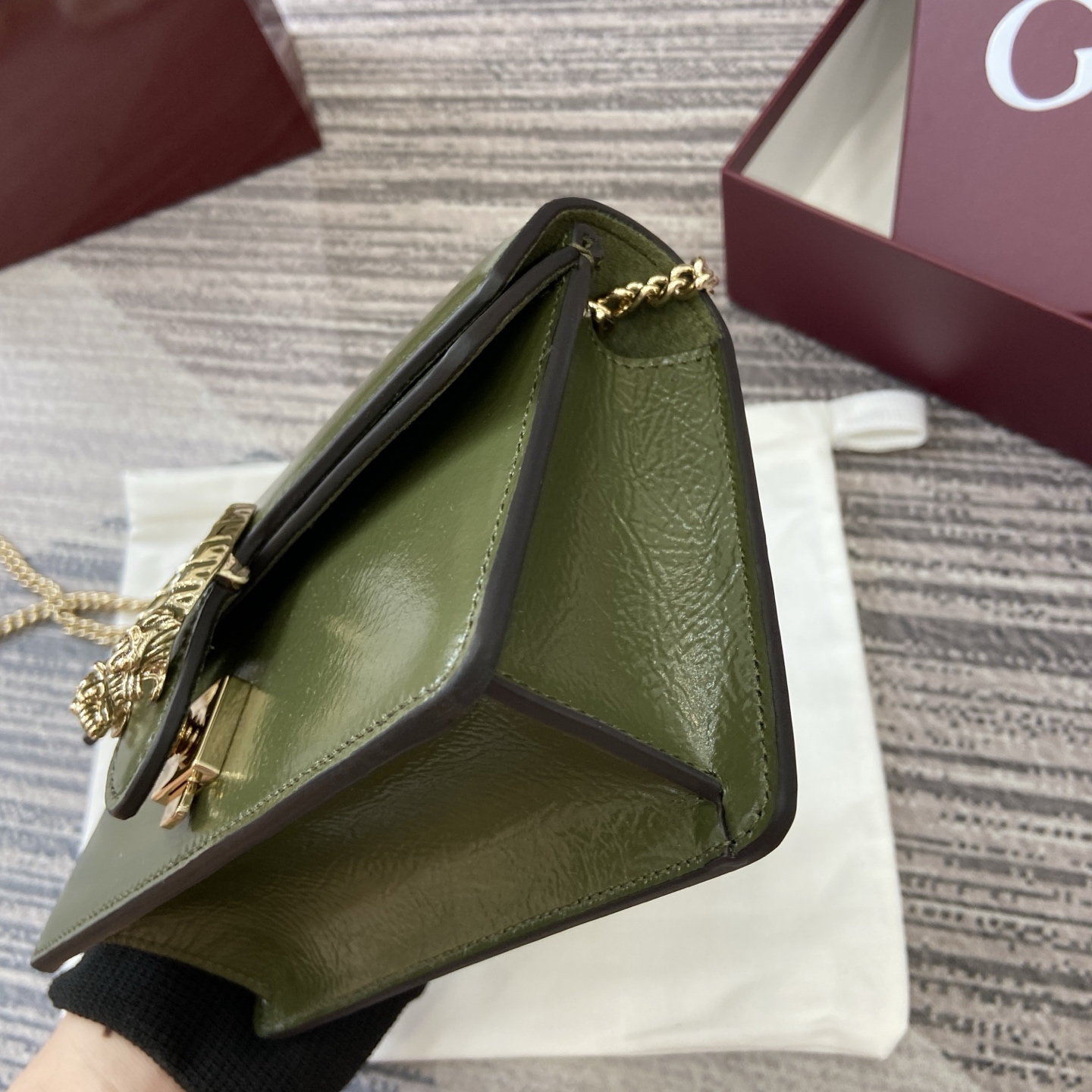 Gucci Dionysus Mini Green Leather Shoulder Bag with Chain Strap 6 i1754118834863 6730 0 4