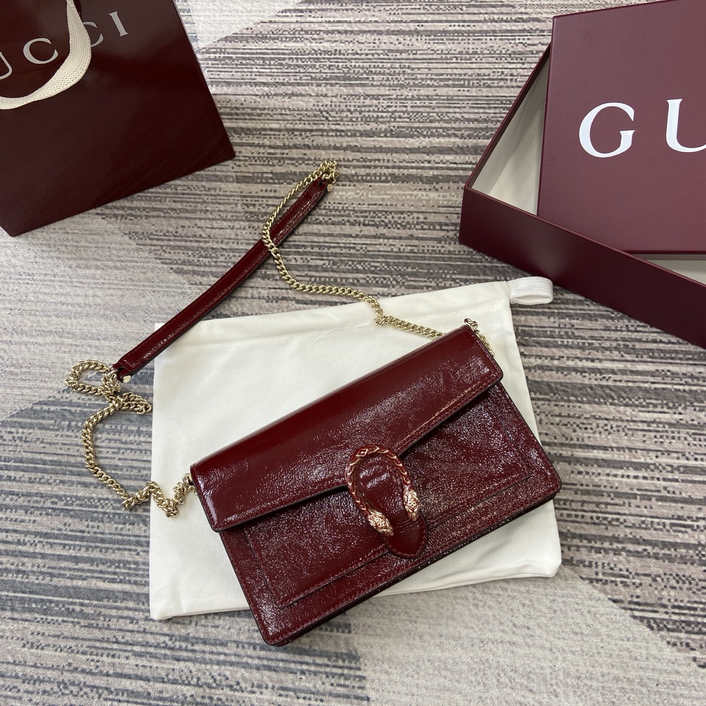 Gucci Red Leather Wallet on Chain Bag with Dionysus Clasp, 20 cm 7 i1754118870336 1373 0 6