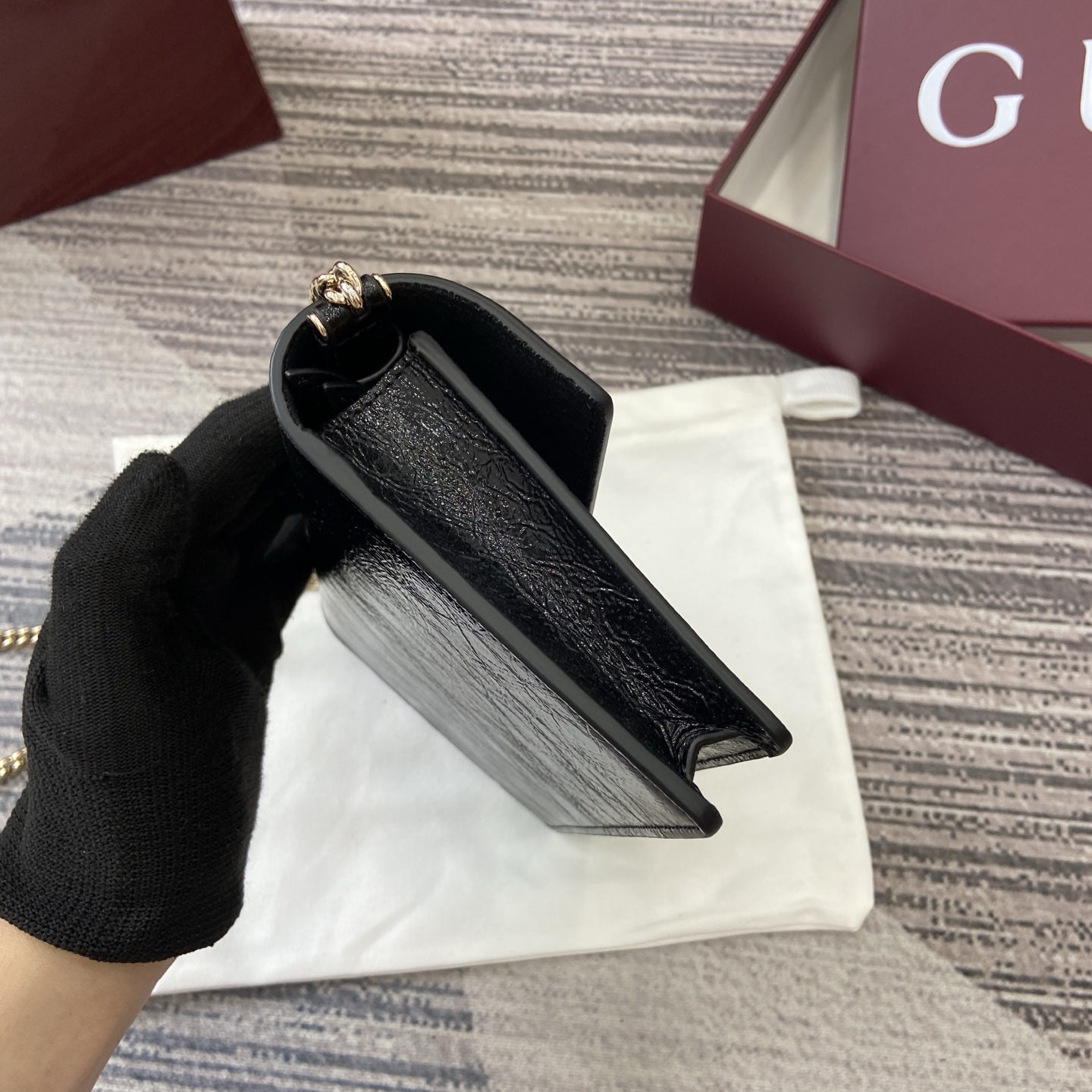 Elegant Gucci Black Leather Chain Wallet - Versatile & Stylish 3 i1754118883261 5335 0 2