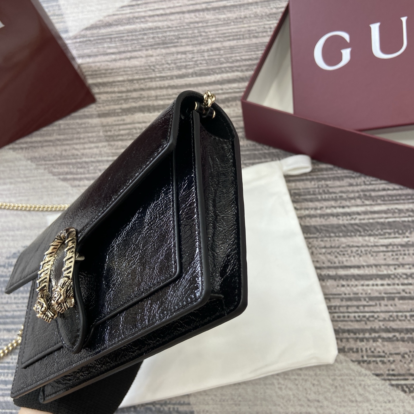 Elegant Gucci Black Leather Chain Wallet - Versatile & Stylish 5 i1754118887568 4387 0 4