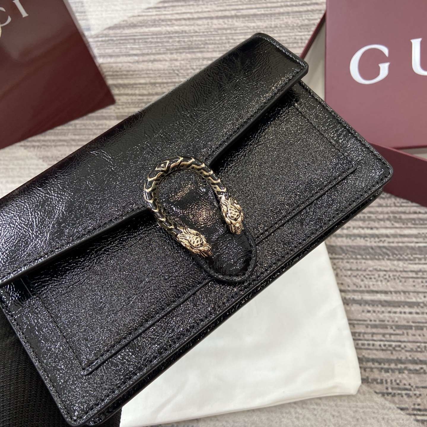 Elegant Gucci Black Leather Chain Wallet - Versatile & Stylish 6 i1754118887721 2466 0 5