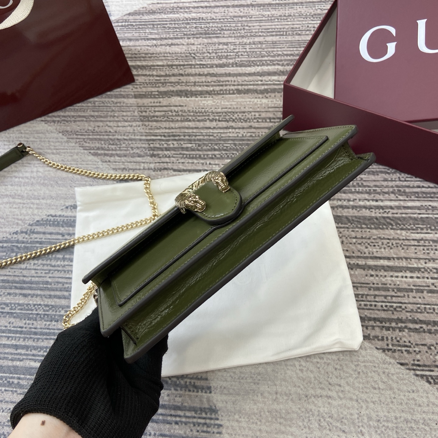 Gucci Dionysus Forest Green Leather Wallet on Chain Shoulder Bag 3 i1754118891066 1622 0 3