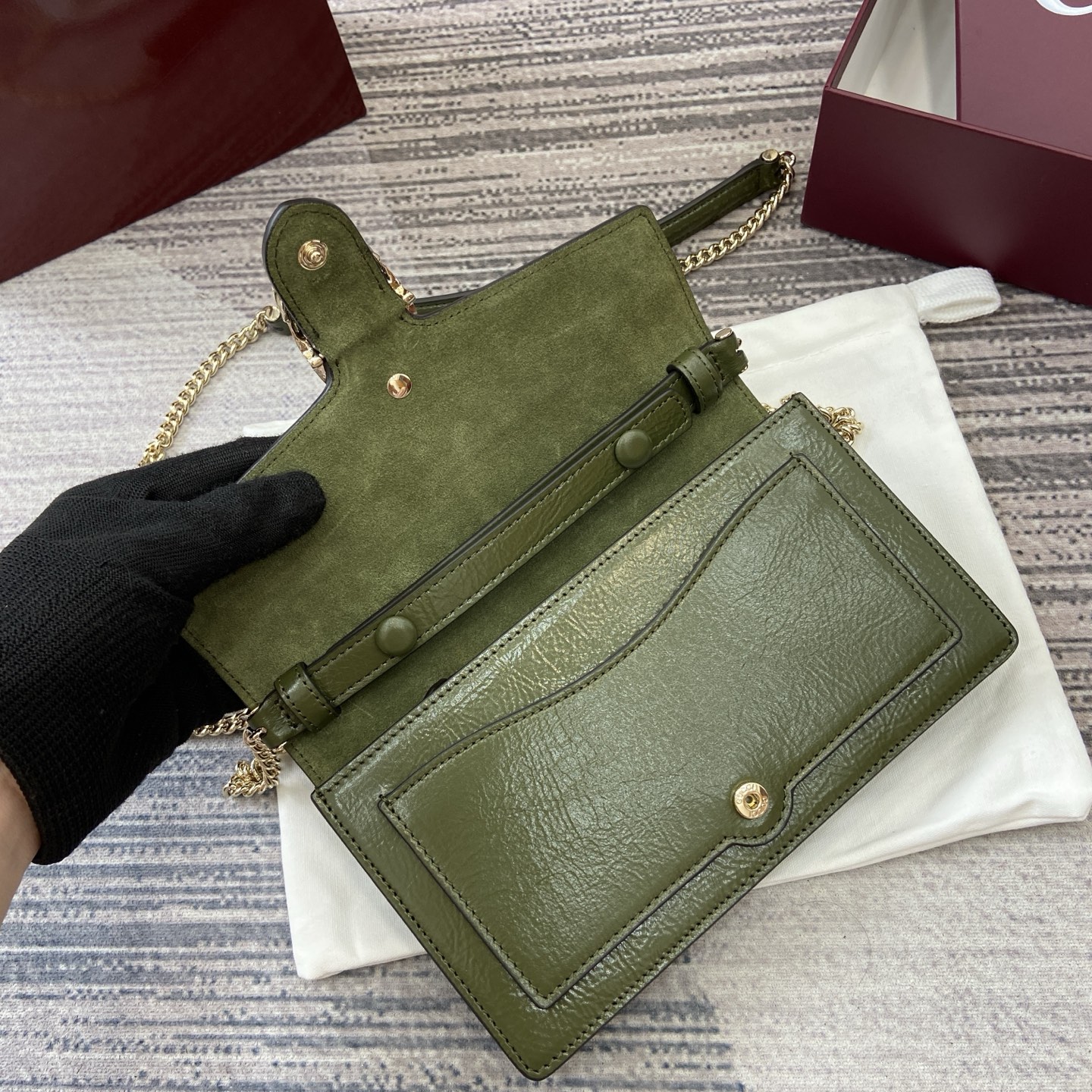 Gucci Dionysus Forest Green Leather Wallet on Chain Shoulder Bag 8 i1754118895918 3168 0 8