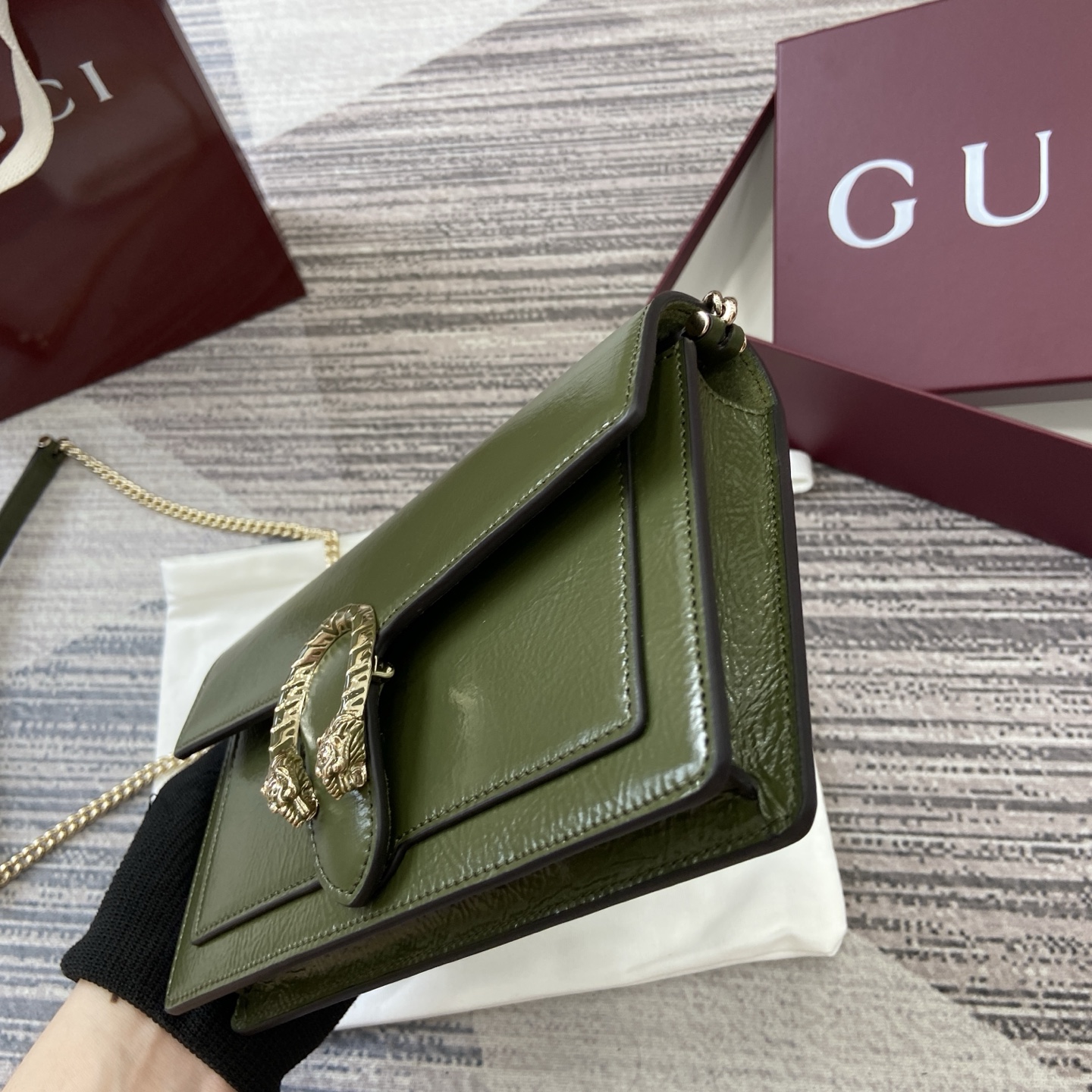 Gucci Dionysus Forest Green Leather Wallet on Chain Shoulder Bag 4 i1754118897615 6075 0 4