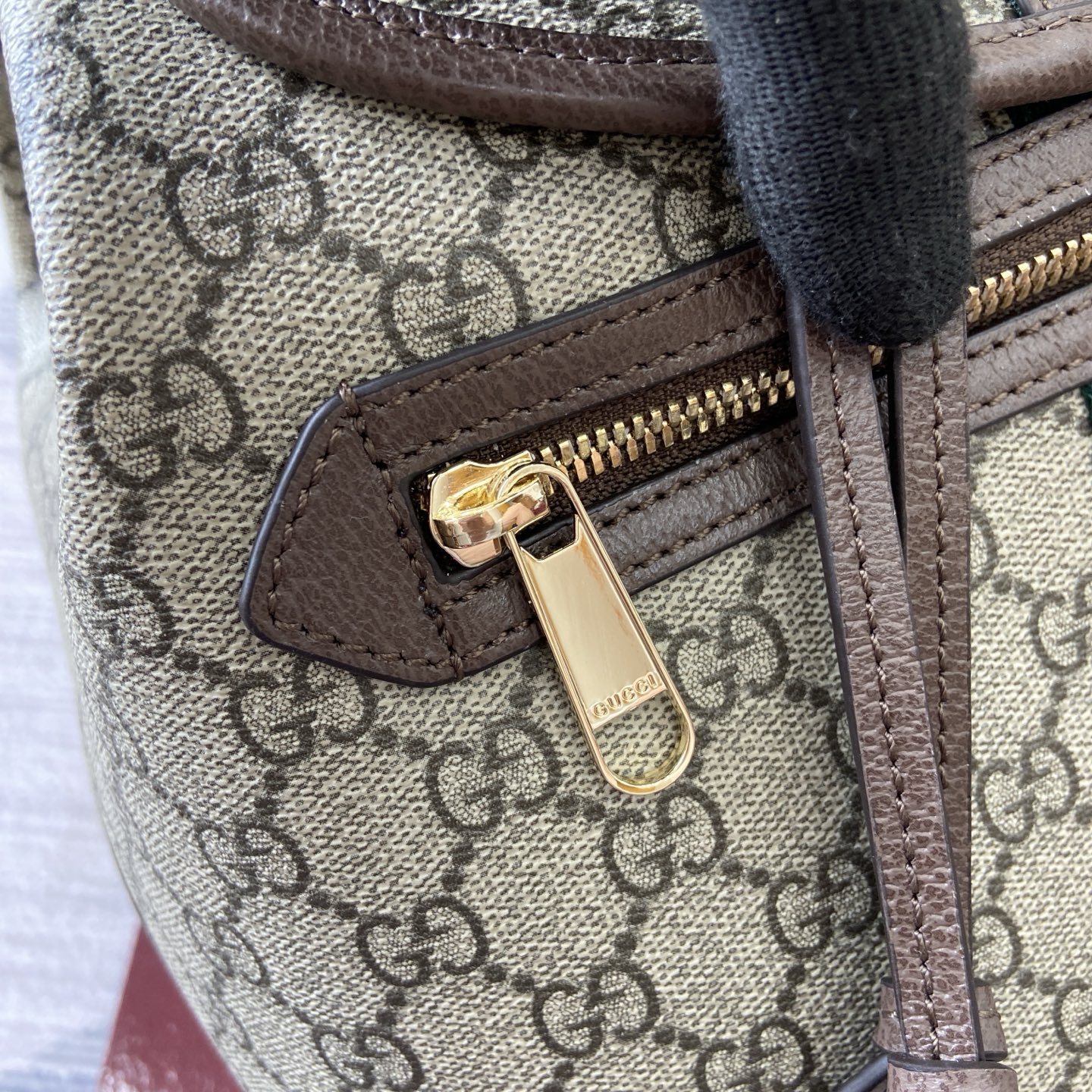Gucci Ophidia GG Supreme Mini Backpack Beige/Brown Leather Trim, Top Handle 7 i1754118929954 3415 0 6
