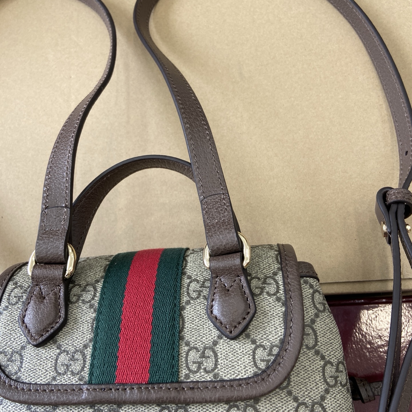 Gucci Ophidia GG Supreme Mini Backpack Beige/Brown, 19.5cm x 20cm x 12.5cm 13 i1754118941385 7369 0 2