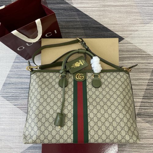 Gucci Savoy Duffle Bag in Beige and Brown GG Supreme Coated Fabric 1 Gucci Savoy Duffle Bag in Beige and Brown GG Supreme Coated Fabric