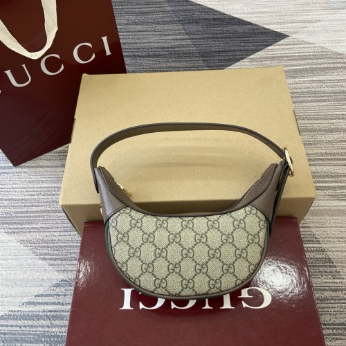 Gucci Ophidia GG Monogram Coated Canvas Crescent Mini Shoulder Bag 1 Gucci Ophidia GG Monogram Coated Canvas Crescent Mini Shoulder Bag