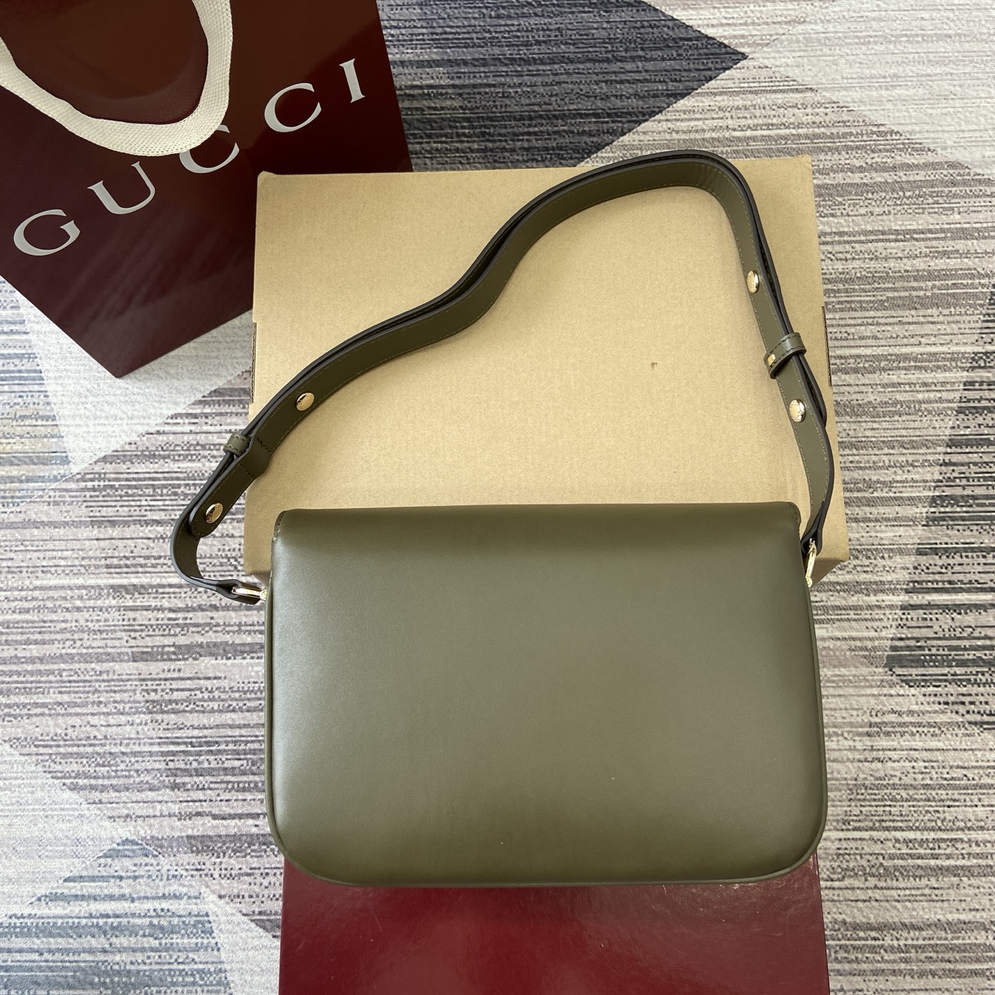Gucci Horsebit 1955 Small Shoulder Bag - Forest Green Leather, Gold-Tone Hardware 3 i1755849344426 9909 0 1