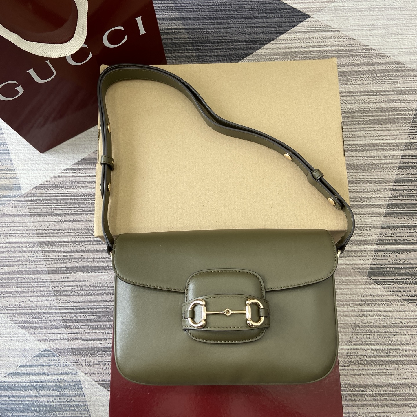 Gucci Horsebit 1955 Small Shoulder Bag - Forest Green Leather, Gold-Tone Hardware 2 i1755849345933 6171 0 0
