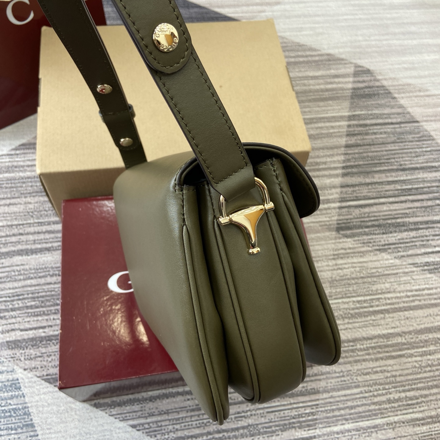 Gucci Horsebit 1955 Small Shoulder Bag - Forest Green Leather, Gold-Tone Hardware 12 i1755849348118 5782 0 2