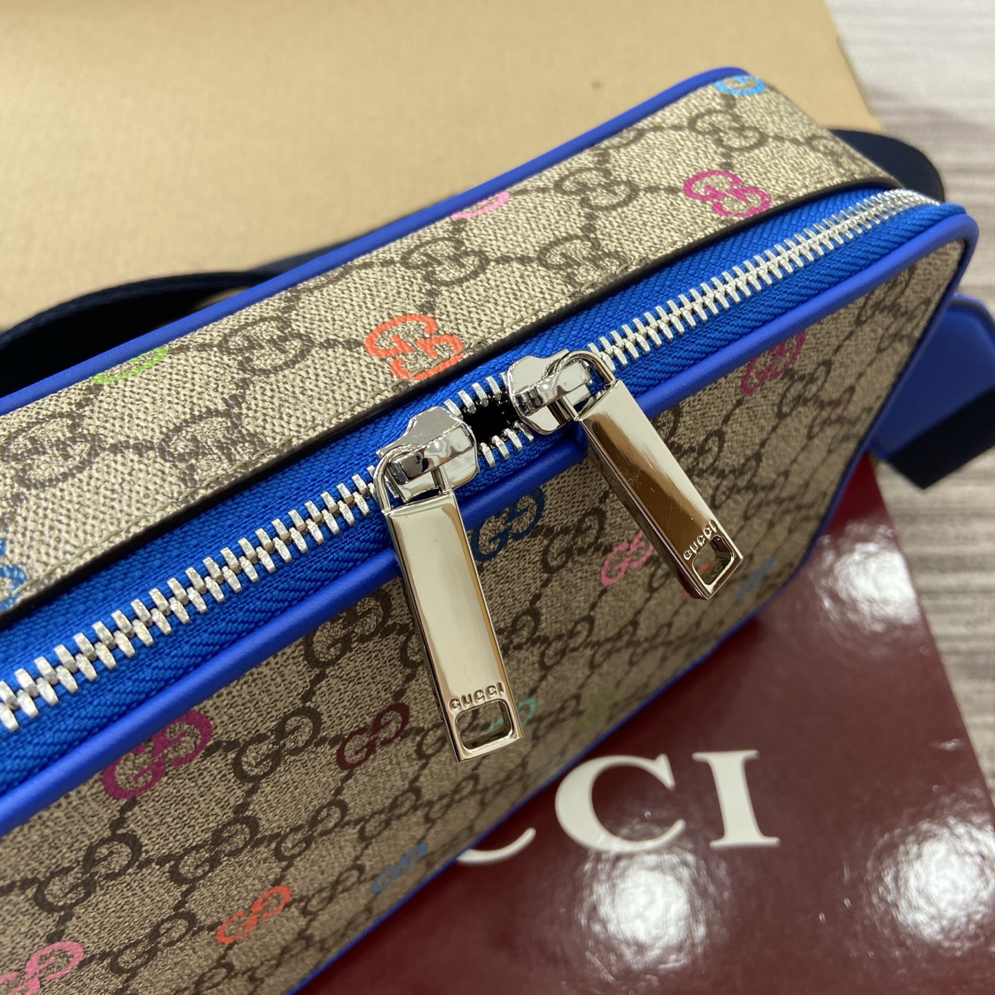 Gucci Mini Shoulder Bag Multicolor Print GG Coated Canvas Blue Leather Trim 7 i1755849368615 7803 0 5