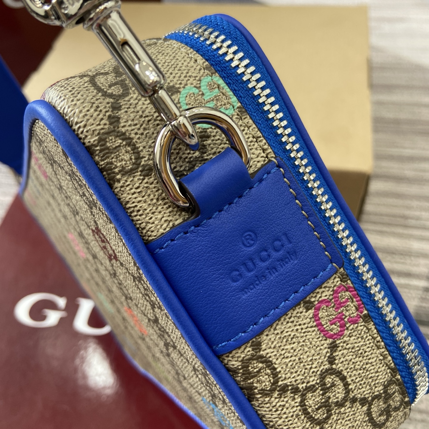 Gucci Mini Shoulder Bag Multicolor Print GG Coated Canvas Blue Leather Trim 11 i1755849370948 417 0 3