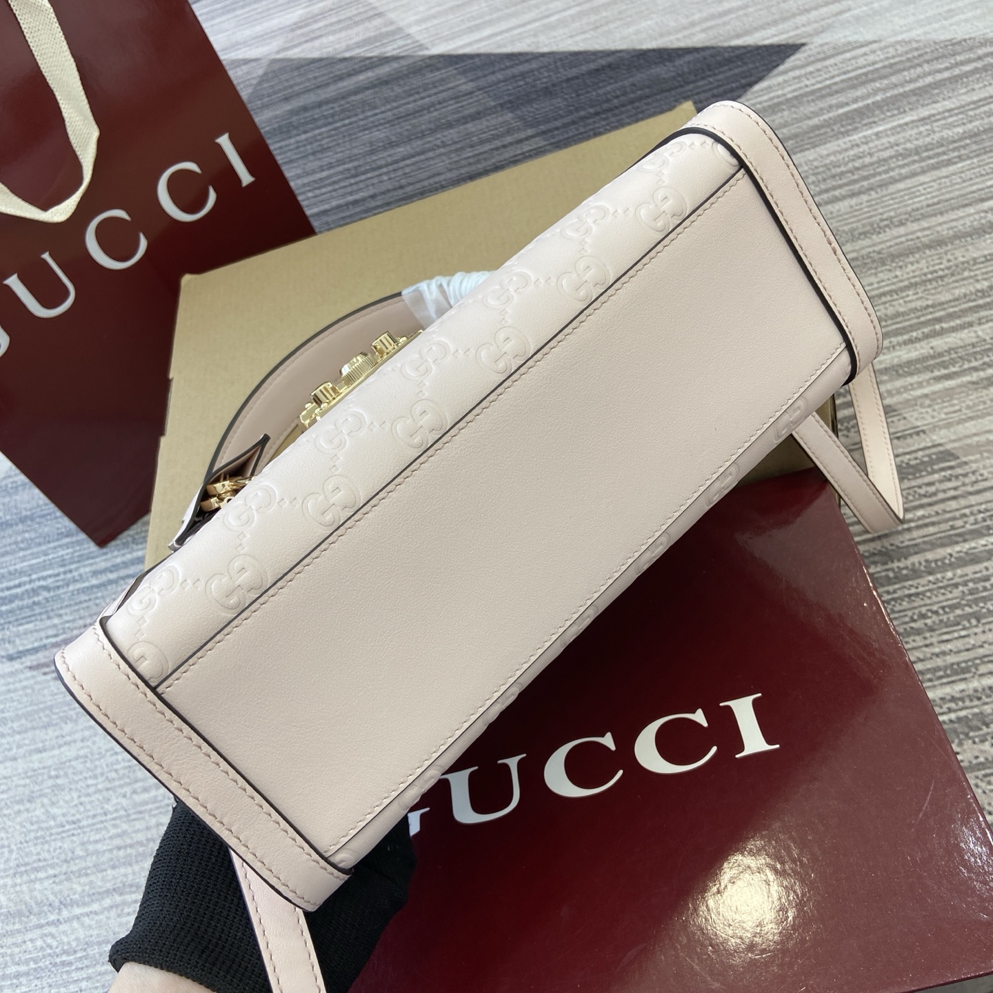 Gucci Padlock Small Leather Top Handle Bag - Light Pink, Embossed 7 i1756271436620 731 0 9