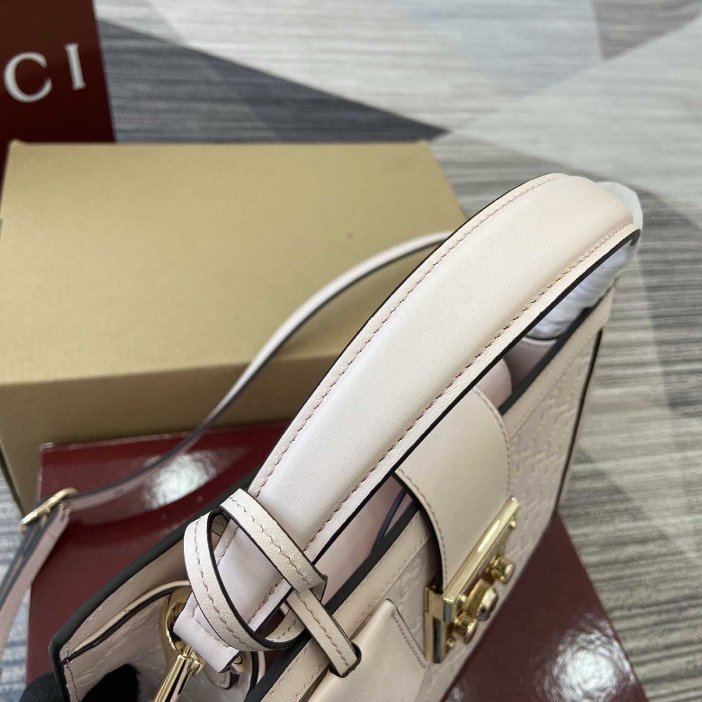 Gucci Padlock Small Leather Top Handle Bag - Light Pink, Embossed 9 i1756271438219 5284 0 6