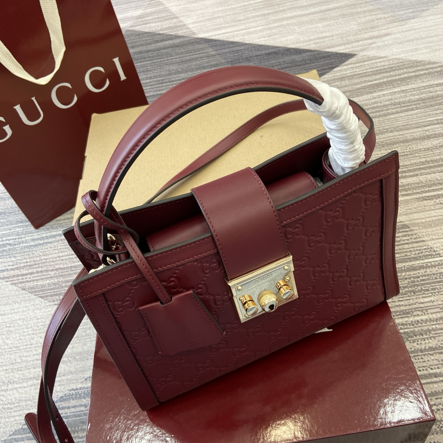 Gucci Padlock Small Embossed Leather Shoulder Bag - Ancora Red 5 i1756271570203 6160 0 3