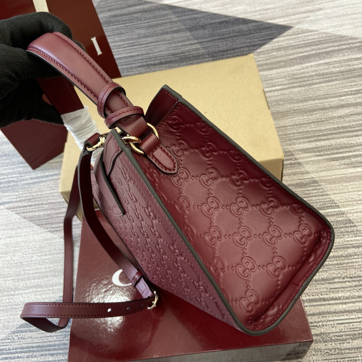 Gucci Padlock Small Embossed Leather Shoulder Bag - Ancora Red 4 i1756271571639 1465 0 2