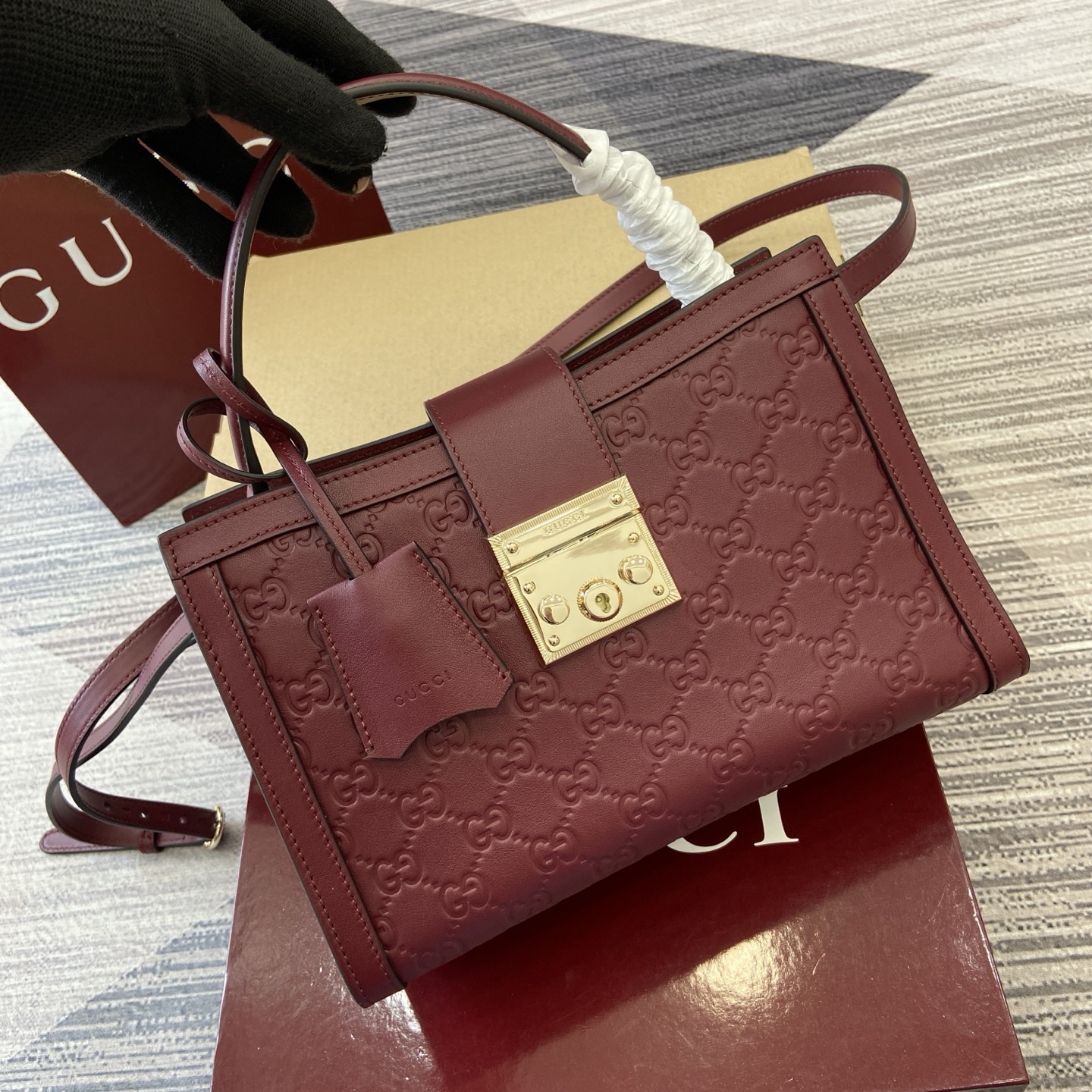 Gucci Padlock Small Embossed Leather Shoulder Bag - Ancora Red 1 i1756271573212 1758 0 4