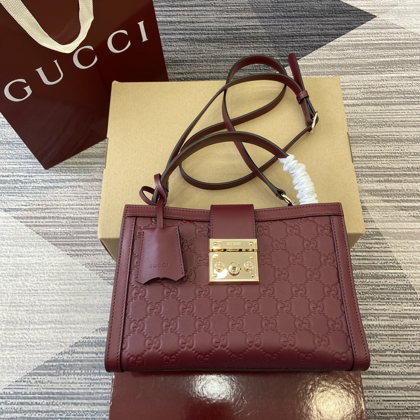 Gucci Padlock Small Embossed Leather Shoulder Bag - Ancora Red 2 i1756271573285 5170 0 0
