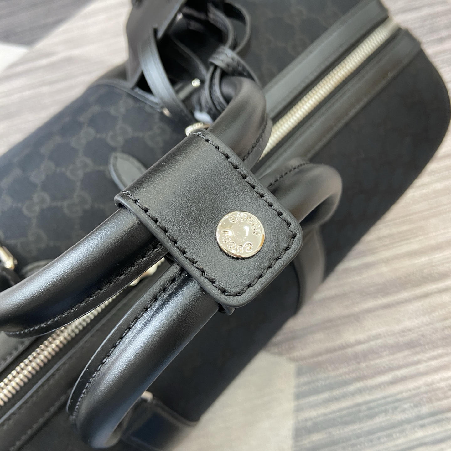 Gucci Black GG Canvas Duffle Bag with Web Stripe Detail - 45x29x25cm 7 i1756375898418 6372 0 6