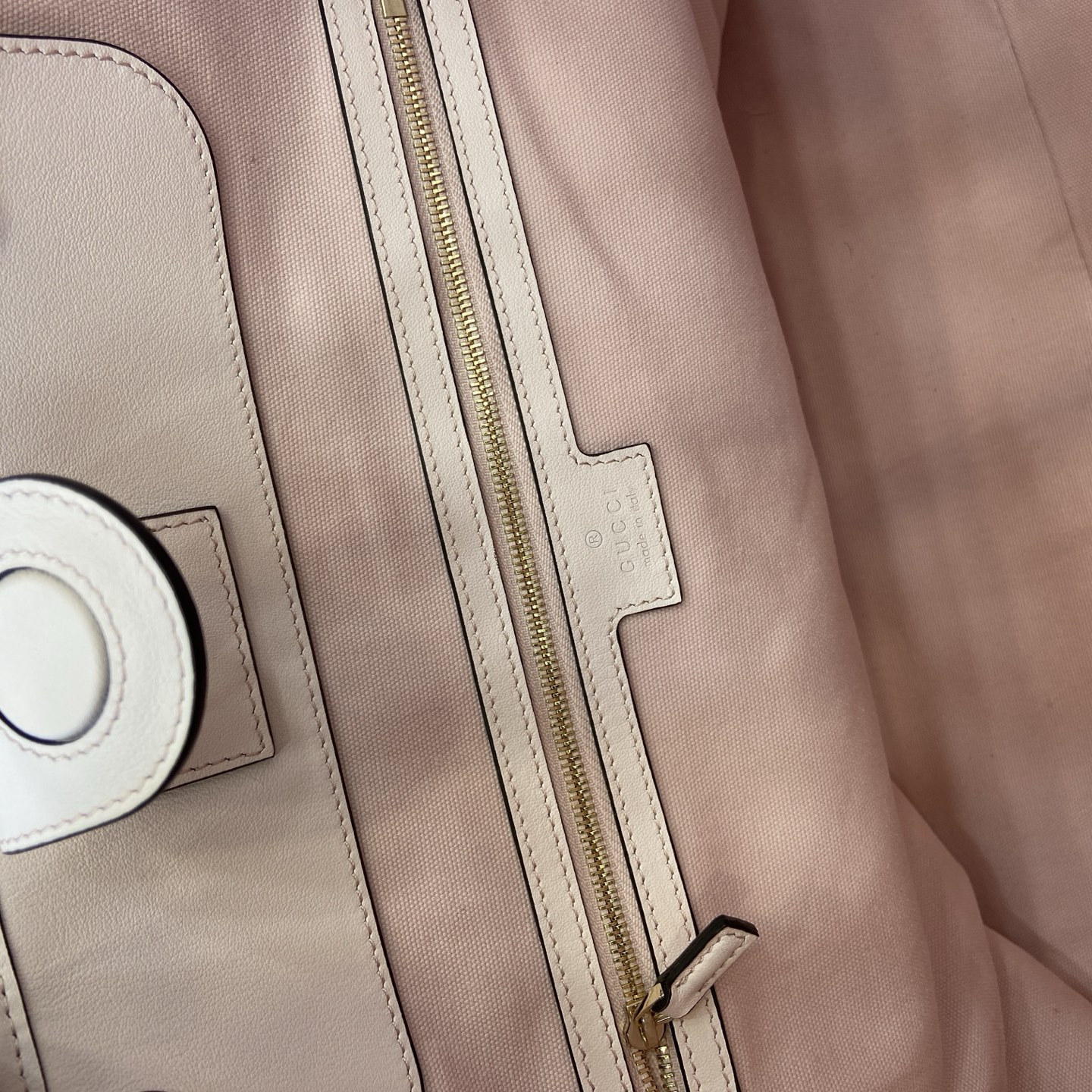 Gucci Emblem Embossed Leather Tote Bag, 37cm, Light Pink, Gold-tone hardware 14 i1756529639377 1037 0 12