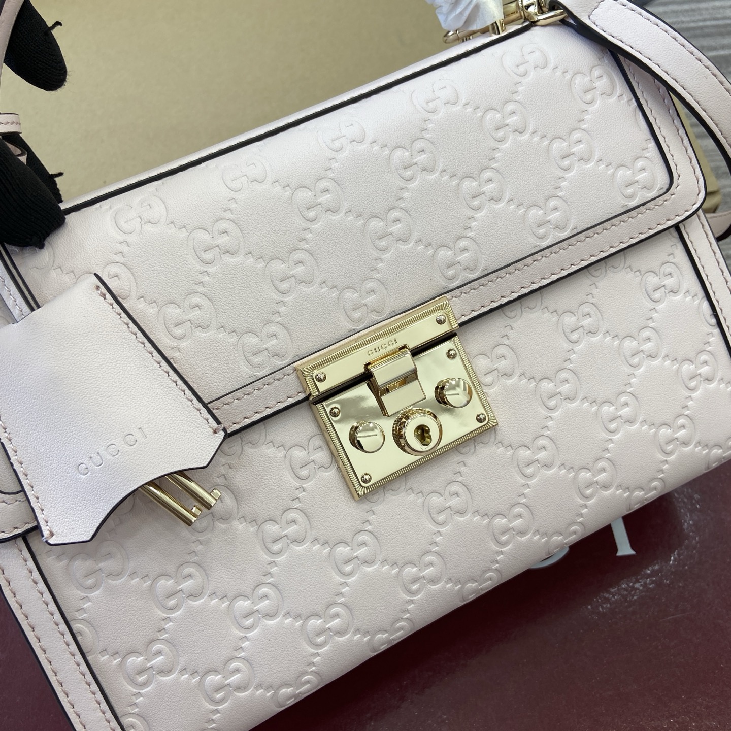 Gucci Padlock Embossed Leather Top Handle Bag - Light Pink, 26cm 11 i1756529802387 3974 0 5