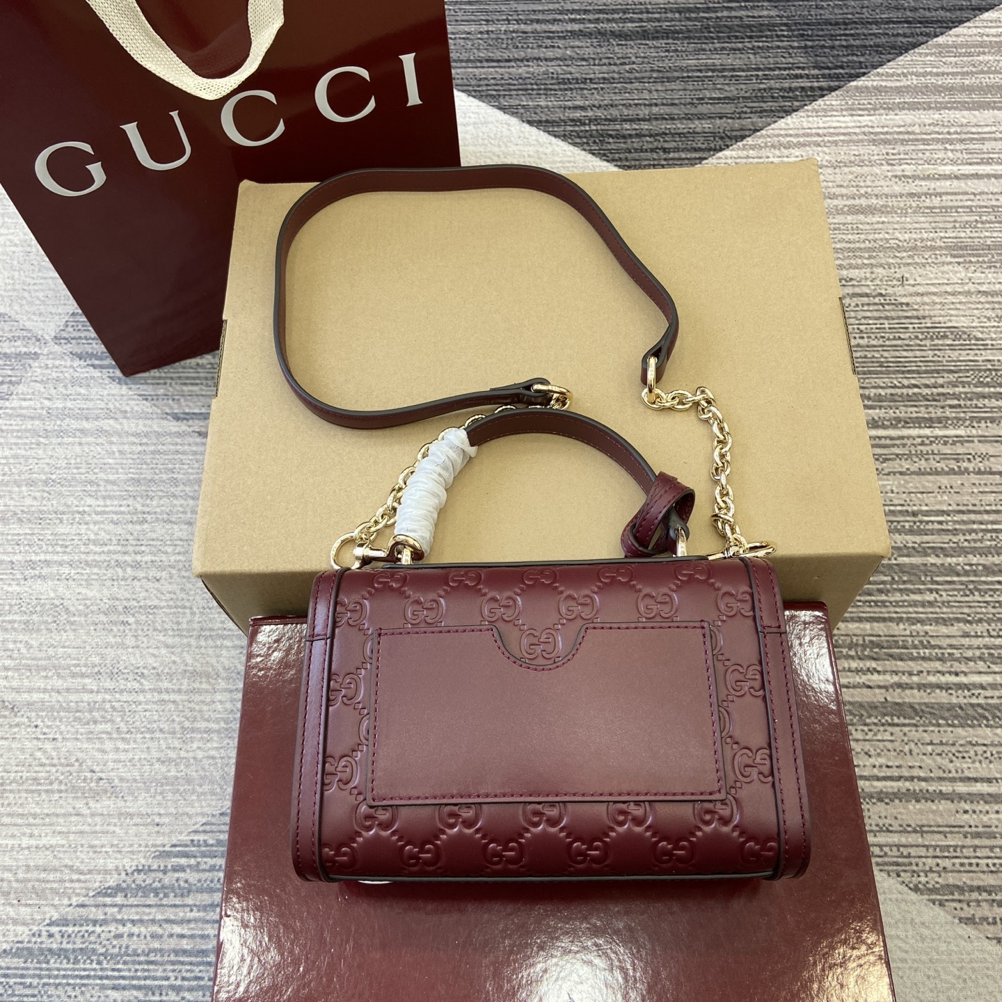 Gucci Padlock Mini Bag, Ankara Red GG Embossed Leather Top Handle Satchel 3 i1756625904379 6601 0 1